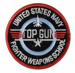 Top Gun; US Navy Fighter Weapons school logo Top Gun version patch with Velcro Back