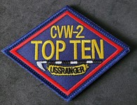 Top Gun; Squadron patch; CVW-2 Top Ten USSRanger  Patch with Velcro back