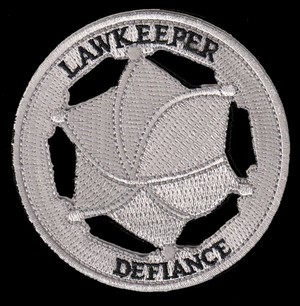 Pewter Pin New Defiance SyFi Series Defiance Lawkeeper Badge 