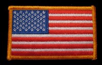 United States Stars and Stripes flag patch yellow (gold)  border