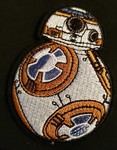 Star Wars BB8 shaped patch (white/orange)