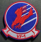 Top Gun; Squadron patch; VF1 larger with Velcro back